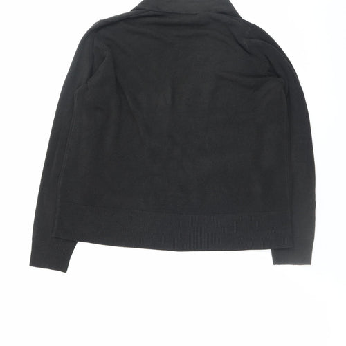 Marks and Spencer Womens Black Cotton Open Long Sleeve Cardigan L