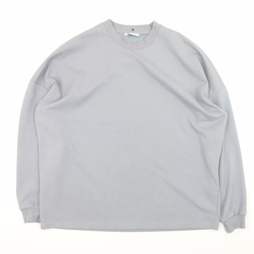 Zara Women Grey Crew Neck Pullover Sweatshirt Size M