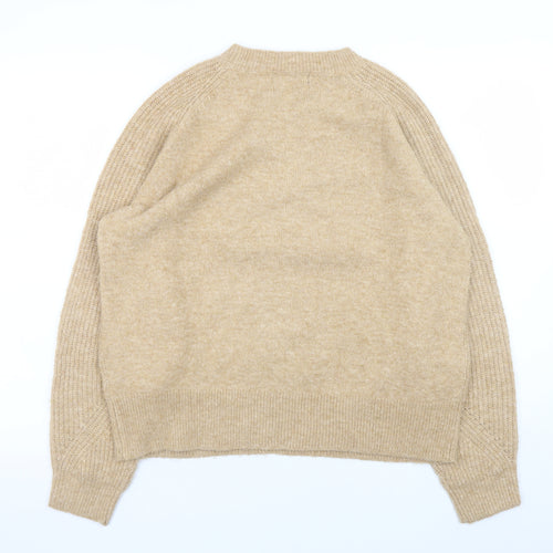 Marks and Spencer Women’s Beige Acrylic Knit Crew Neck Jumper M