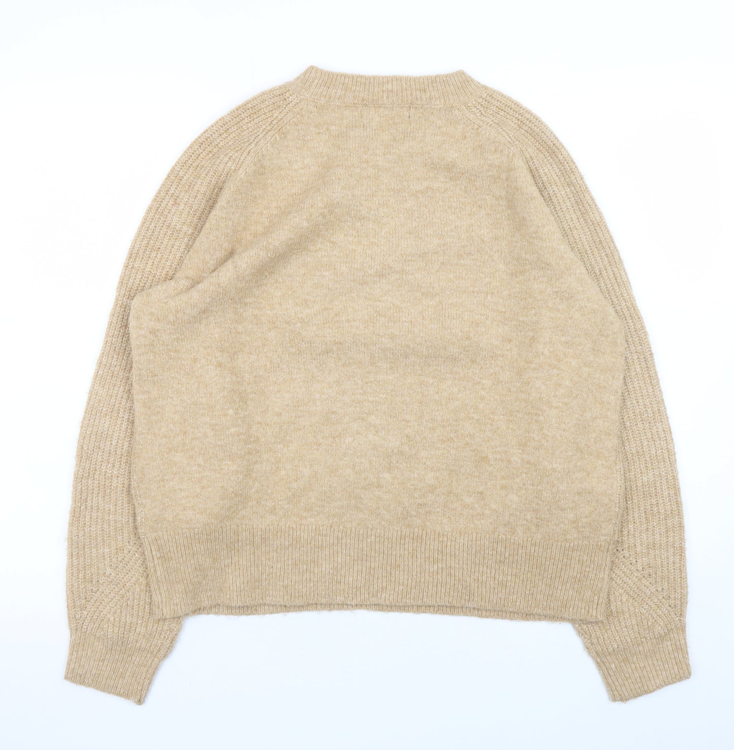 Marks and Spencer Women’s Beige Acrylic Knit Crew Neck Jumper M