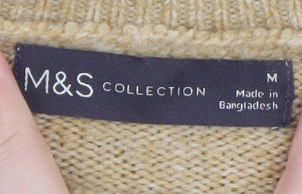 Marks and Spencer Women’s Beige Acrylic Knit Crew Neck Jumper M