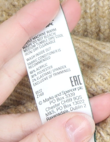 Marks and Spencer Women’s Beige Acrylic Knit Crew Neck Jumper M