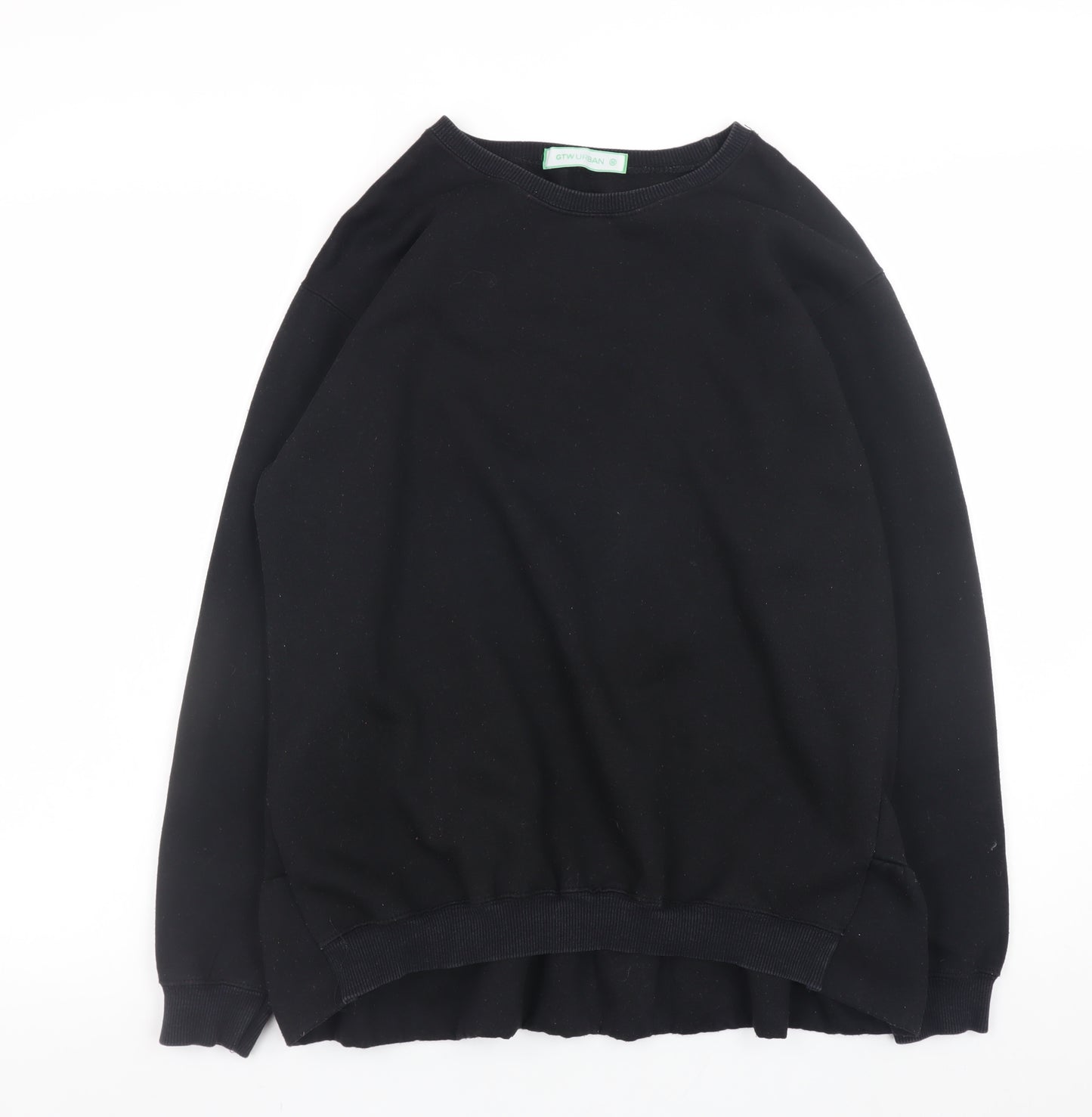 GTW Urban Women's Black Ruffle Hem Pullover Sweatshirt Size M