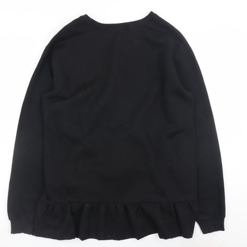 GTW Urban Women's Black Ruffle Hem Pullover Sweatshirt Size M