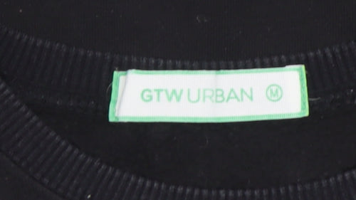 GTW Urban Women's Black Ruffle Hem Pullover Sweatshirt Size M