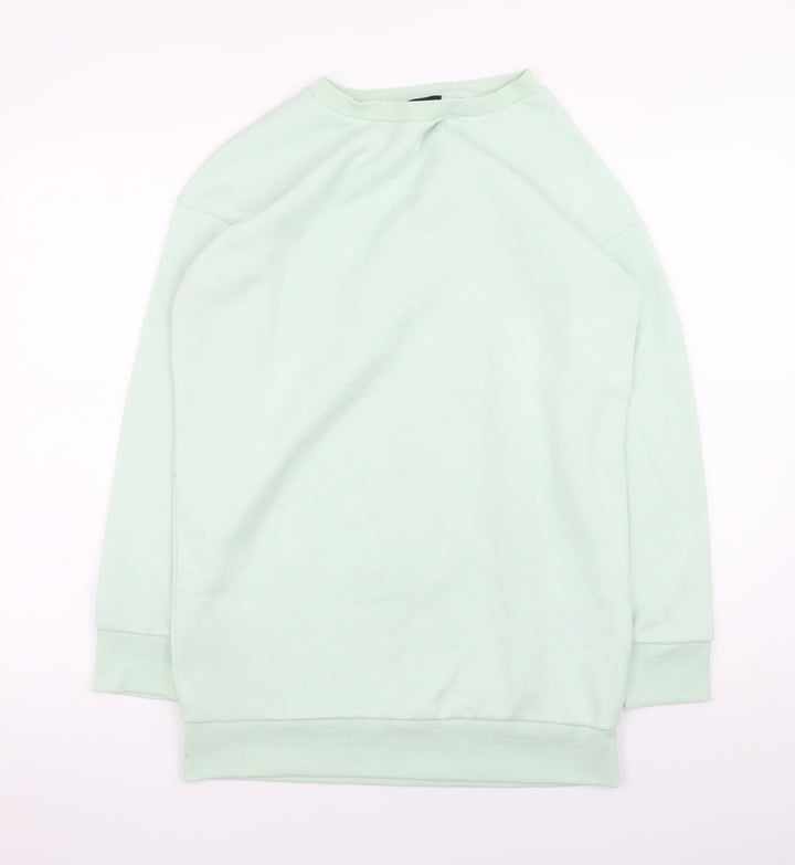 Dorothy Perkins Women Green Size 8 Long Sleeve T-Shirt Dress