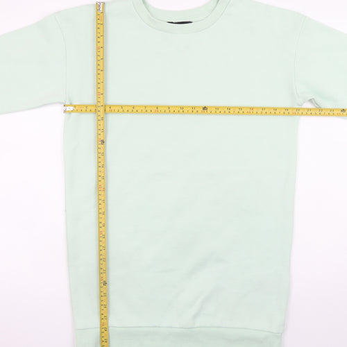 Dorothy Perkins Women Green Size 8 Long Sleeve T-Shirt Dress