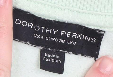Dorothy Perkins Women Green Size 8 Long Sleeve T-Shirt Dress