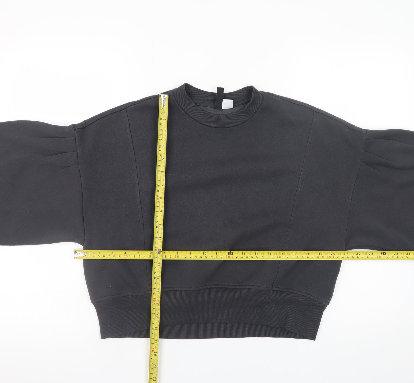 H&M Divided Women's Black Pullover Sweatshirt Size S Cotton Blend