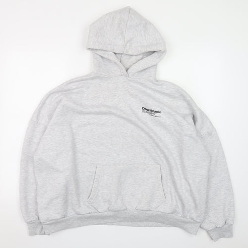 Boohoo Women’s Grey Pullover Hoodie XL Cotton Blend Casual