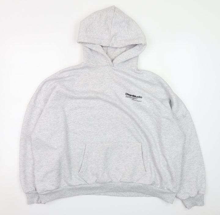 Boohoo Women’s Grey Pullover Hoodie XL Cotton Blend Casual