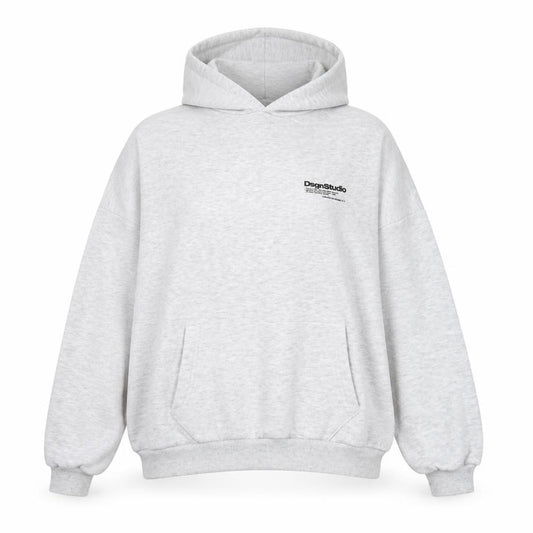 Front view of Boohoo Women’s Grey Pullover Hoodie XL Cotton Blend Casual