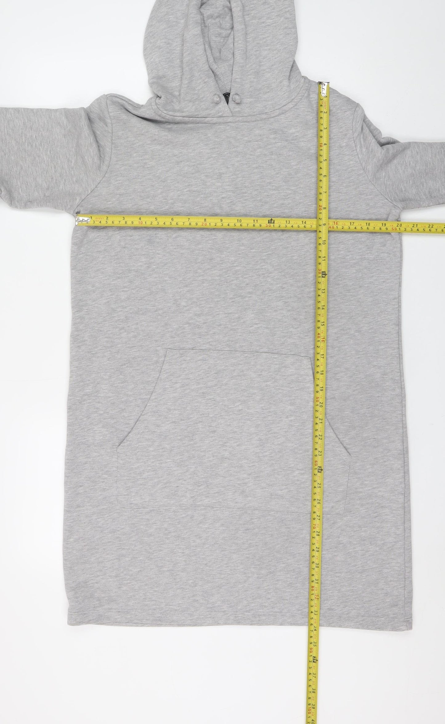 Dorothy Perkins Women Grey Long Sleeve Hooded T-Shirt Dress Size 14