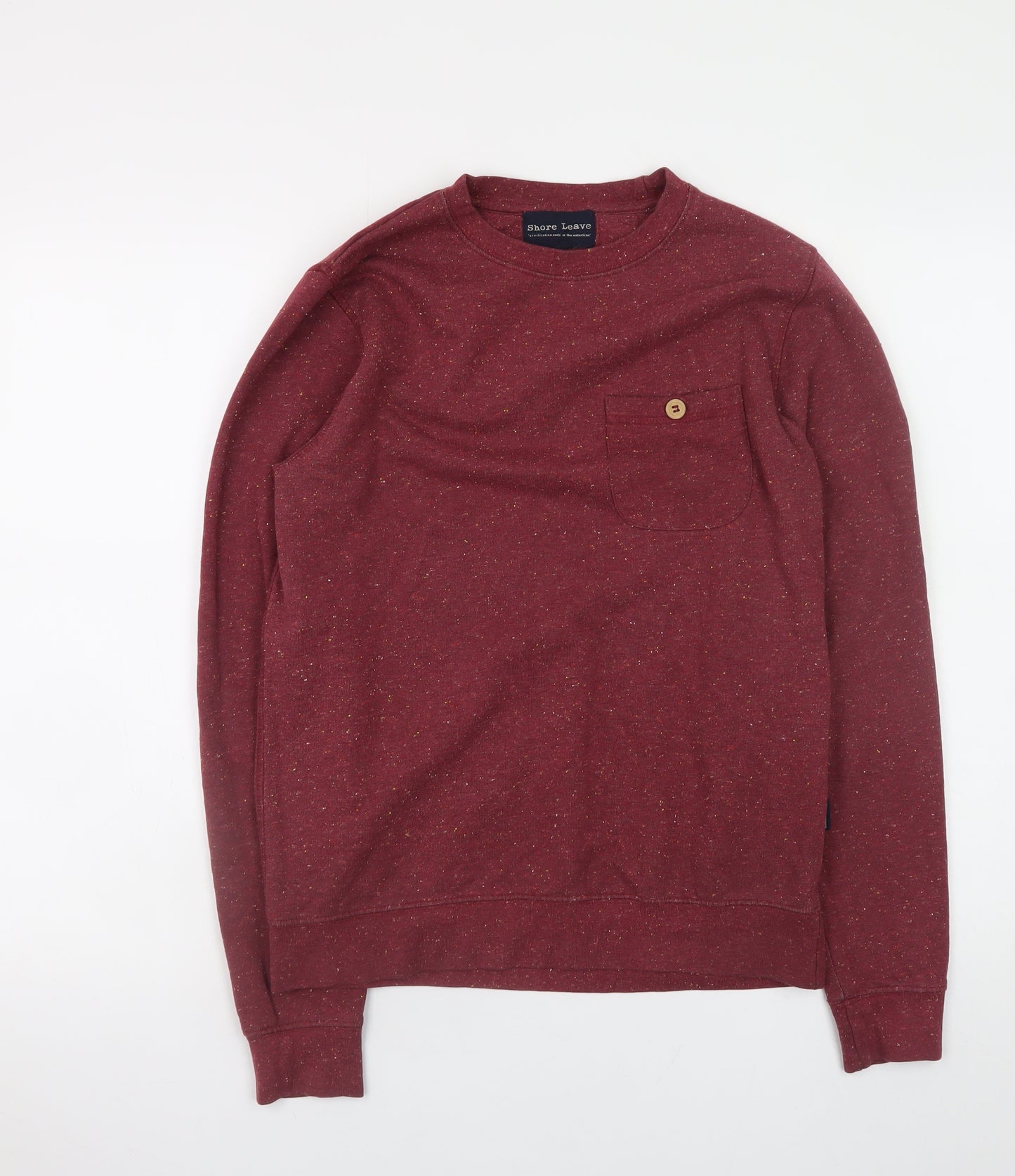 Shore Leave Men's Red Crew Neck Cotton Blend Sweatshirt Size S