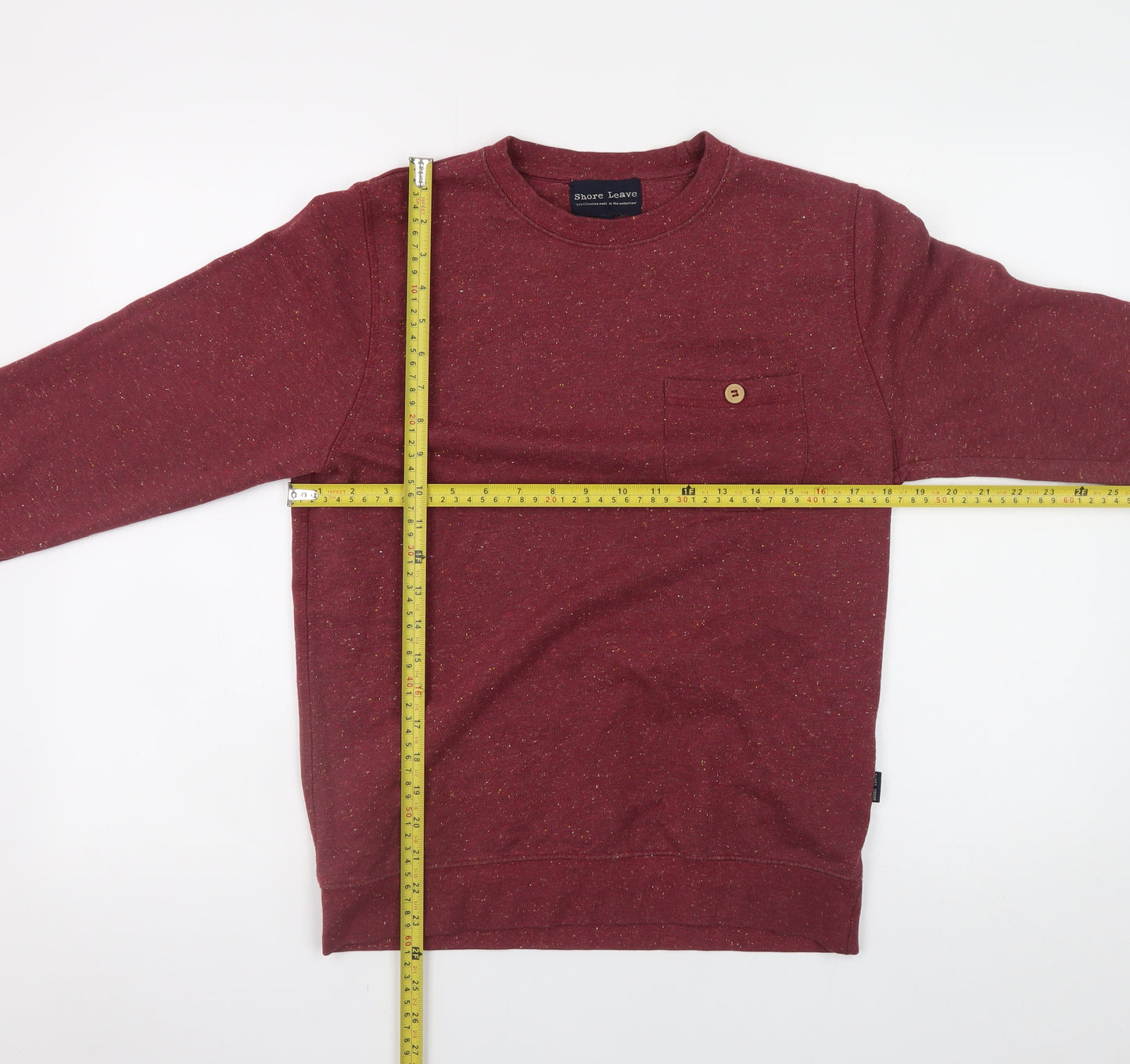 Shore Leave Men's Red Crew Neck Cotton Blend Sweatshirt Size S