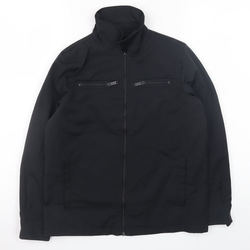 River Island Boys Black Windbreaker Jacket 9-10 Years Lined Full Zip Casual