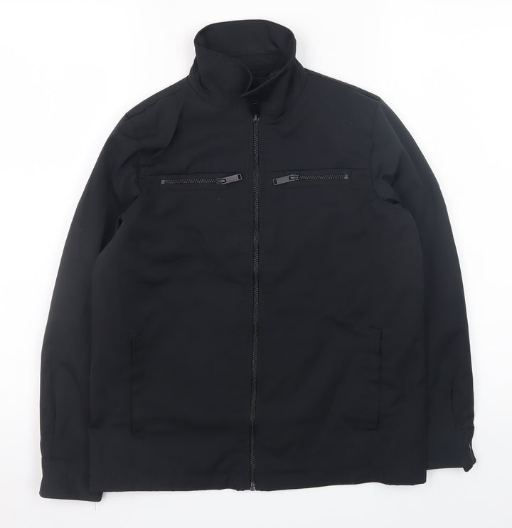 River Island Boys Black Windbreaker Jacket 9-10 Years Lined Full Zip Casual