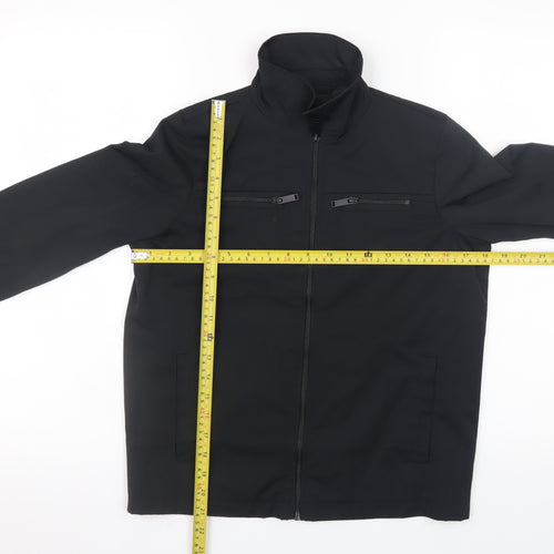 River Island Boys Black Windbreaker Jacket 9-10 Years Lined Full Zip Casual