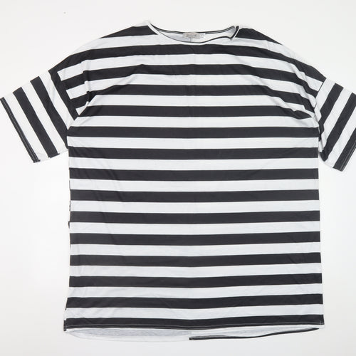 Collective Women’s Black White Striped Plus Size 22 T-Shirt Dress
