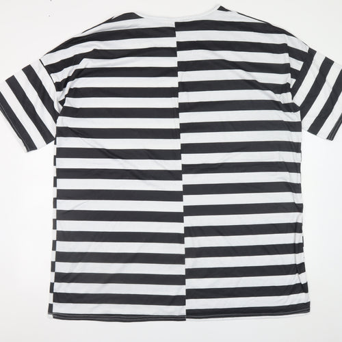 Collective Women’s Black White Striped Plus Size 22 T-Shirt Dress