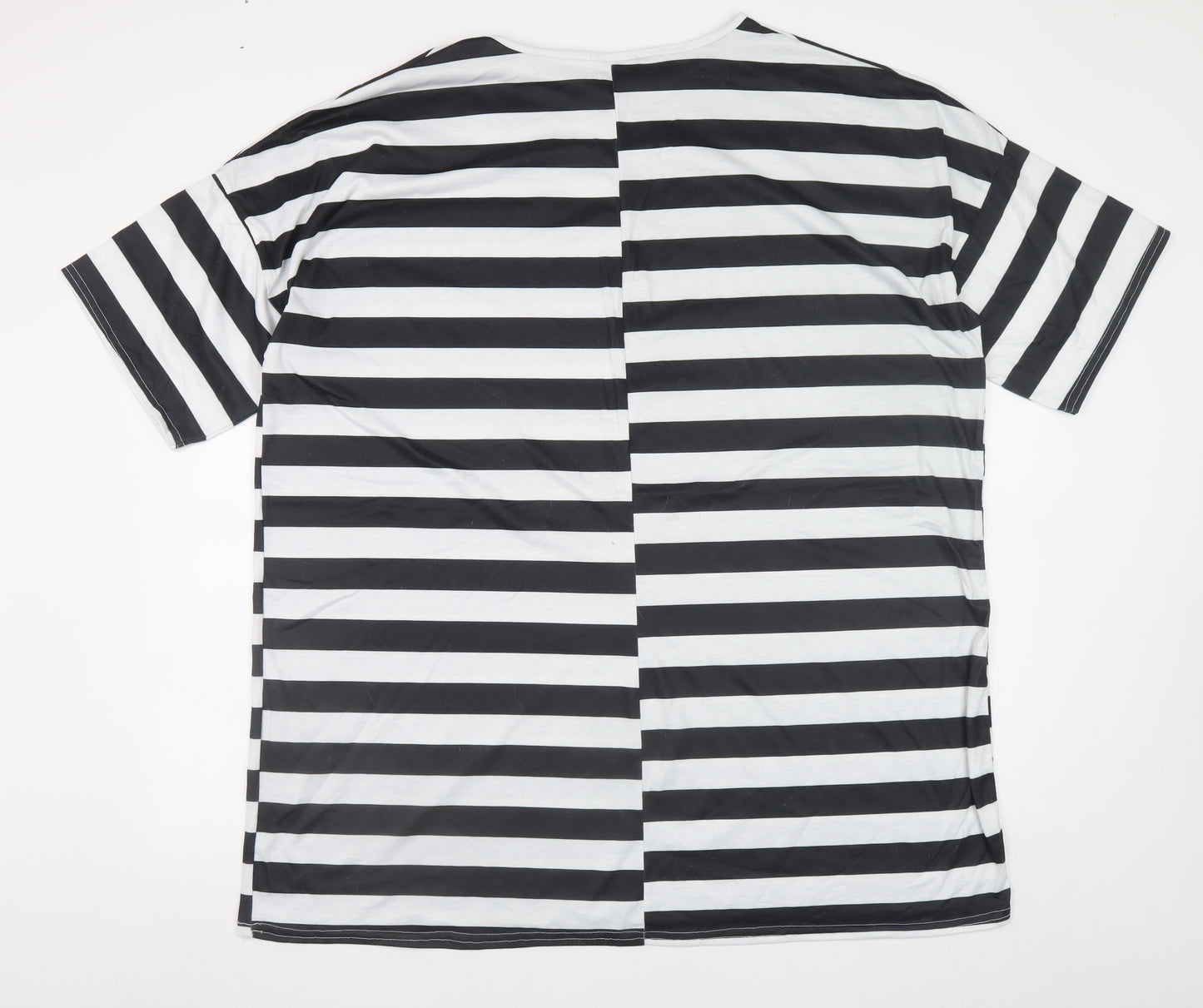 Collective Women’s Black White Striped Plus Size 22 T-Shirt Dress