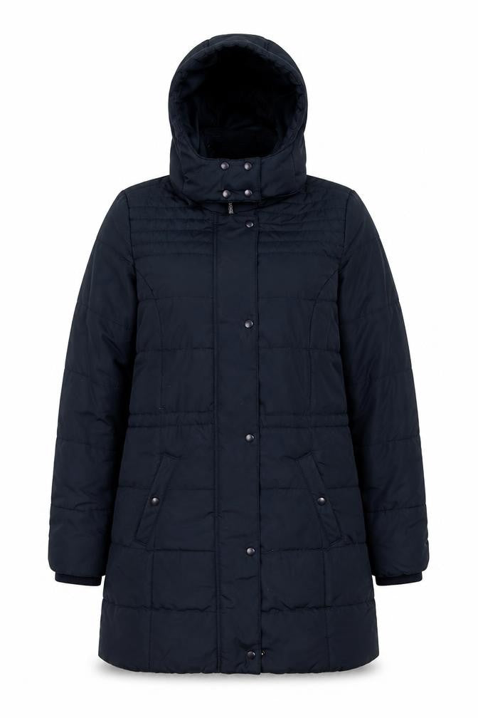 Esmarca Women’s Blue Hooded Puffer Coat Size 14 Long Winter Jacket