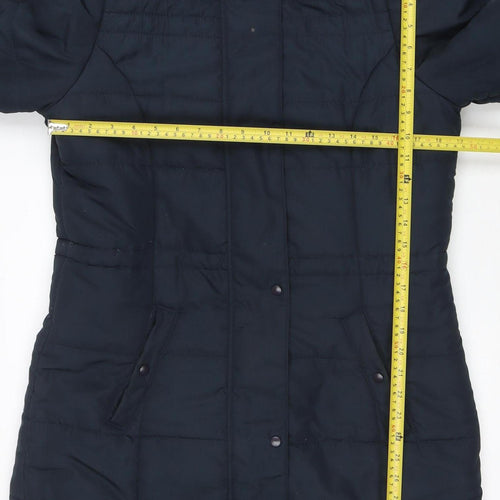 Esmarca Women’s Blue Hooded Puffer Coat Size 14 Long Winter Jacket