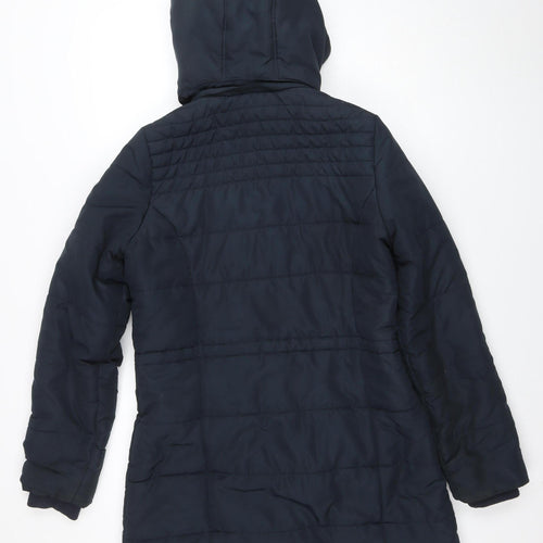 Esmarca Women’s Blue Hooded Puffer Coat Size 14 Long Winter Jacket