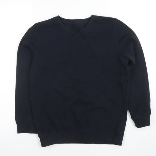 Dunnes Stores Boys Navy V-Neck Sweatshirt 11-12 Years Cotton Blend