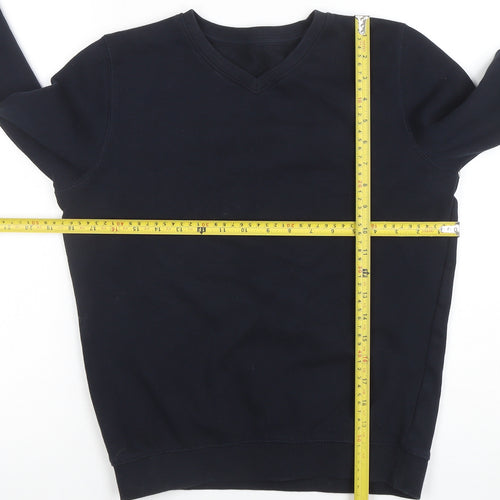 Dunnes Stores Boys Navy V-Neck Sweatshirt 11-12 Years Cotton Blend
