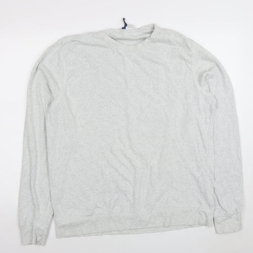 H&M Divided Men's Grey XL Sweatshirt Crew Neck Long Sleeve Cotton Blend