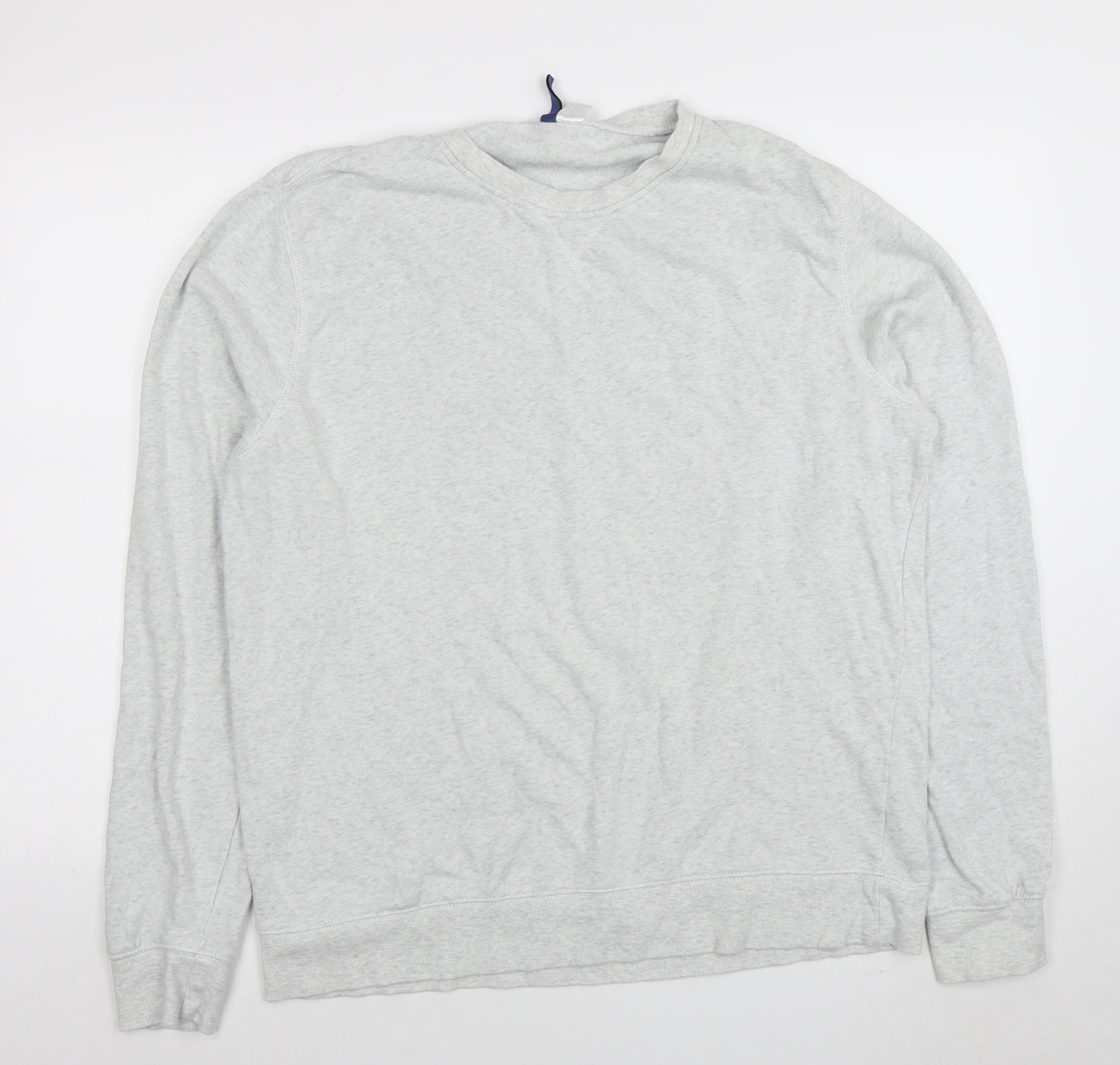 H&M Divided Men's Grey XL Sweatshirt Crew Neck Long Sleeve Cotton Blend