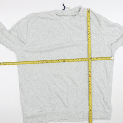H&M Divided Men's Grey XL Sweatshirt Crew Neck Long Sleeve Cotton Blend