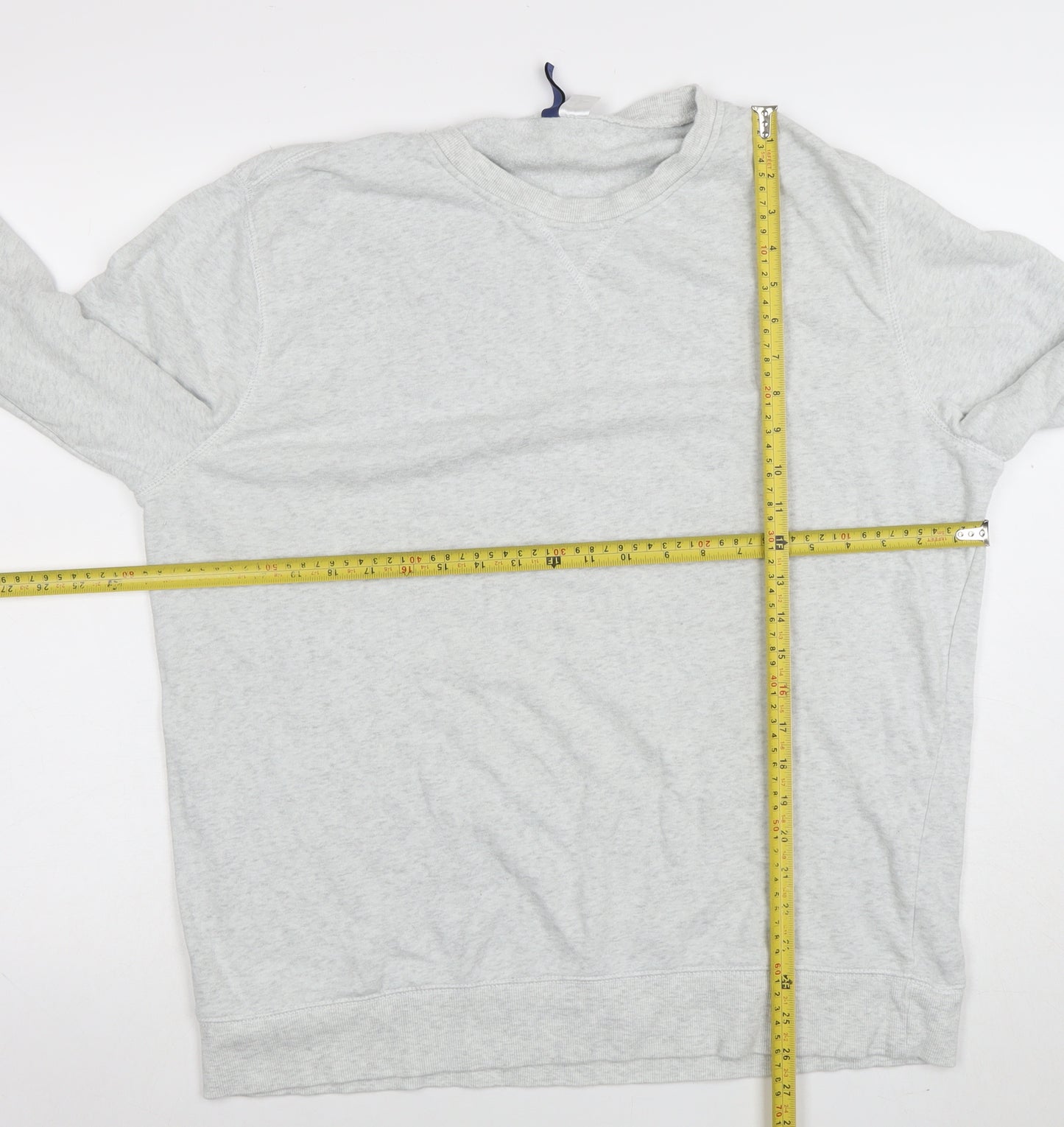 H&M Divided Men's Grey XL Sweatshirt Crew Neck Long Sleeve Cotton Blend