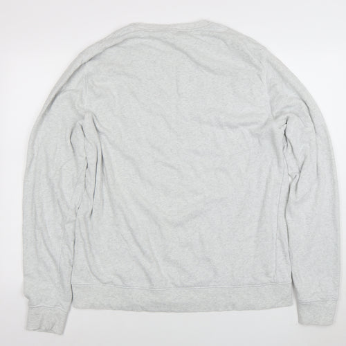 H&M Divided Men's Grey XL Sweatshirt Crew Neck Long Sleeve Cotton Blend
