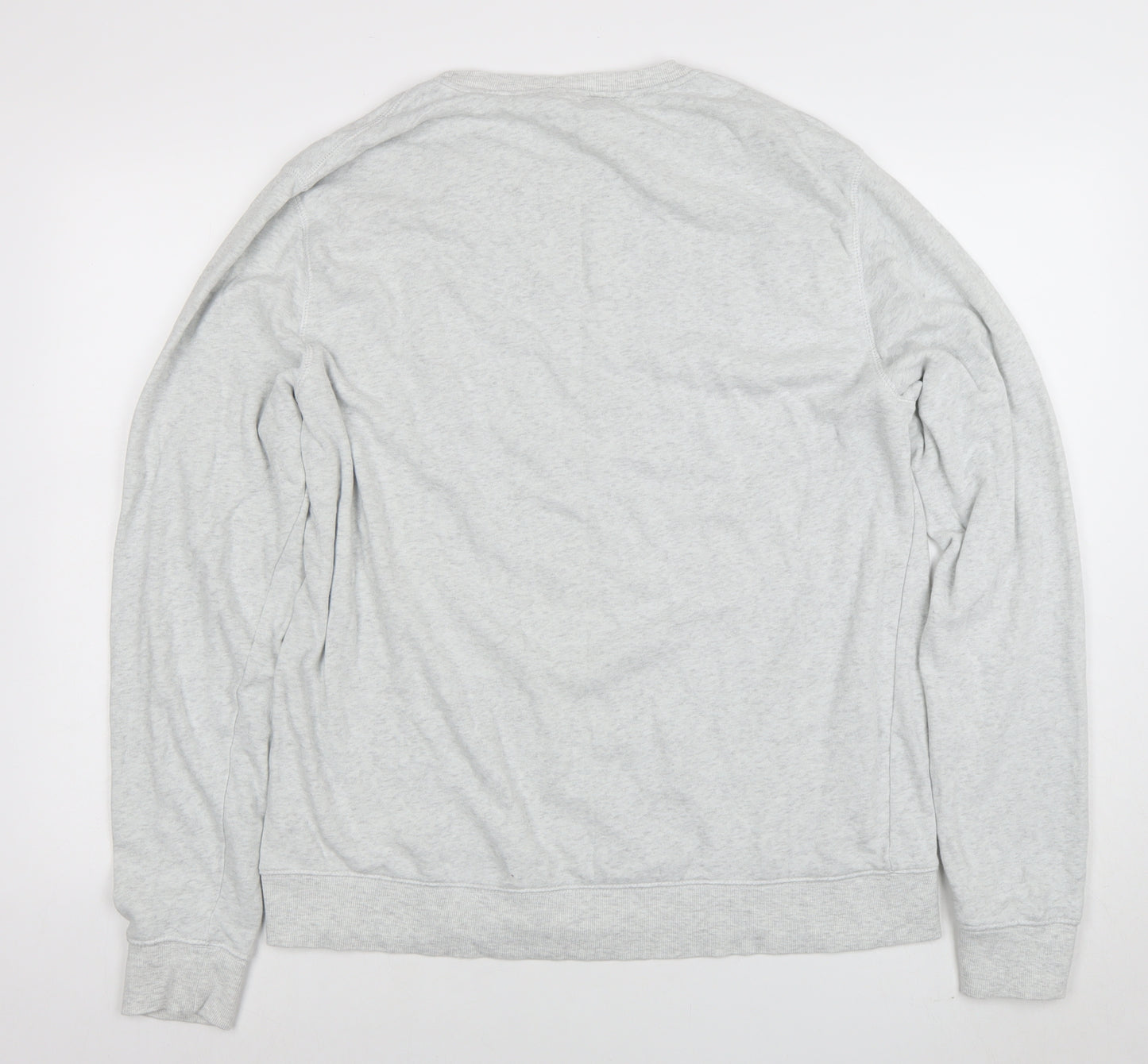 H&M Divided Men's Grey XL Sweatshirt Crew Neck Long Sleeve Cotton Blend