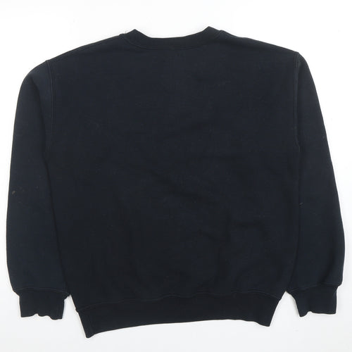 Gildan Women Black Small Crew Neck Pullover Sweatshirt Cotton Blend