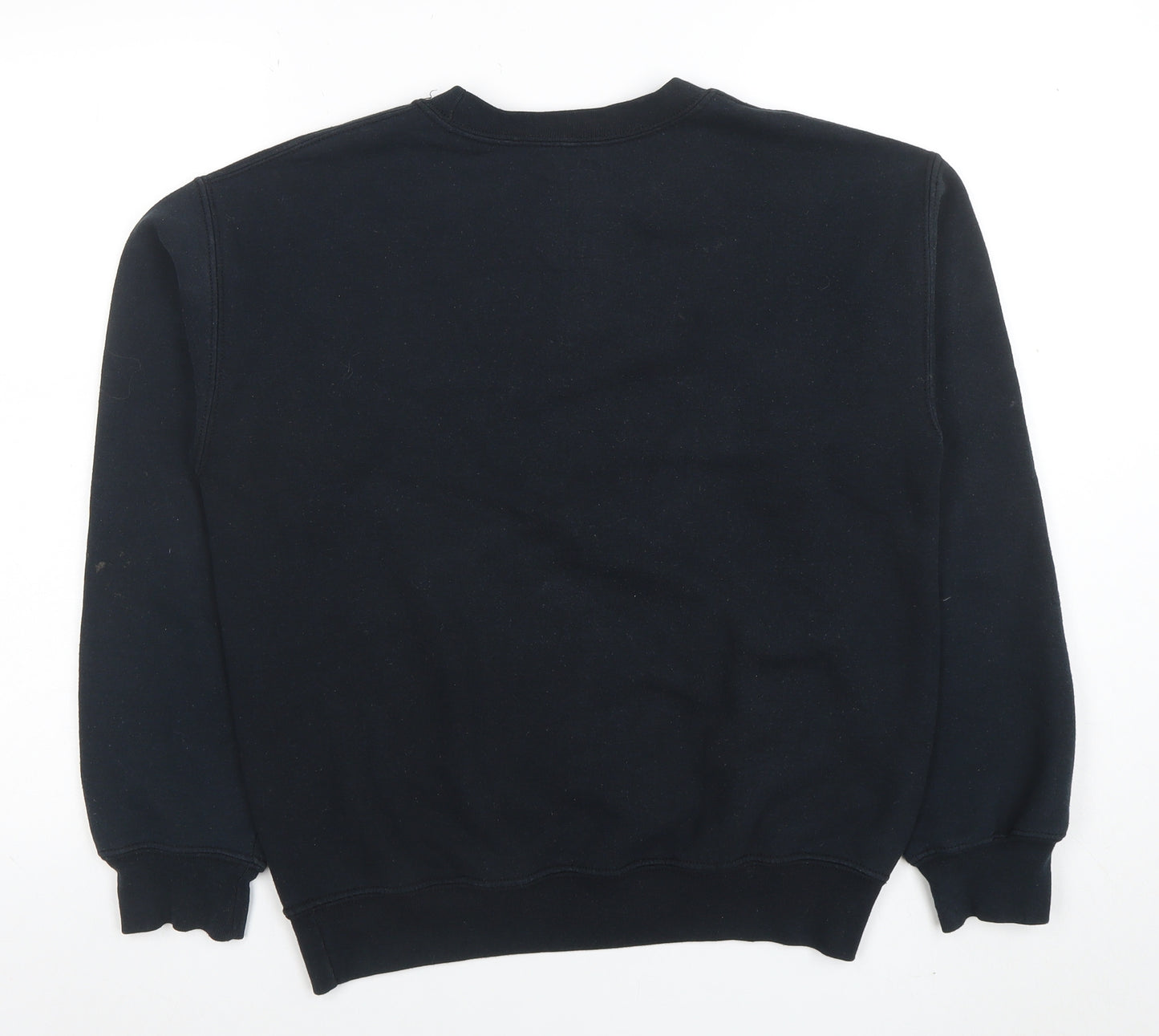 Gildan Women Black Small Crew Neck Pullover Sweatshirt Cotton Blend