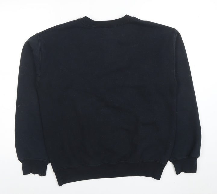 Gildan Women Black Small Crew Neck Pullover Sweatshirt Cotton Blend