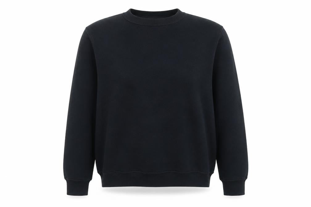 Front view of Gildan Women Black Small Crew Neck Pullover Sweatshirt Cotton Blend
