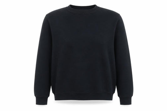 Front view of Gildan Women Black Small Crew Neck Pullover Sweatshirt Cotton Blend