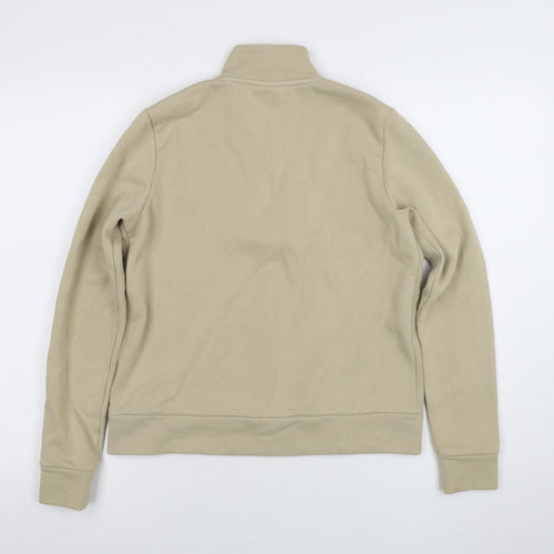 PUMA Womens Beige 1/4 Zip Sweatshirt Size S Cotton Blend