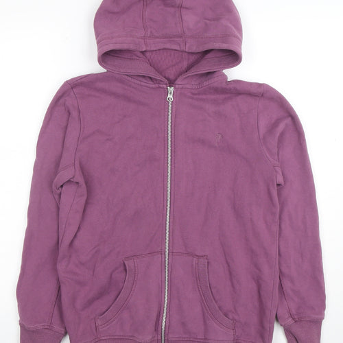 Next Girls Purple Full Zip Hoodie Age 14 Years Cotton Blend Hooded Sweatshirt
