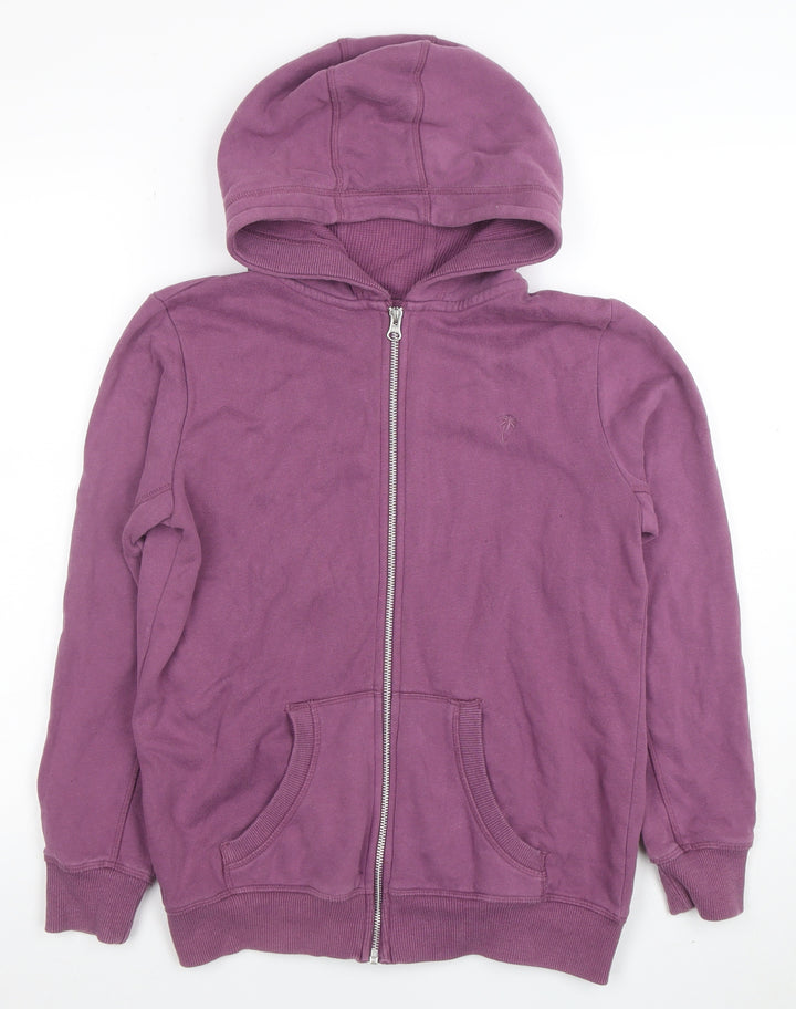 Next Girls Purple Full Zip Hoodie Age 14 Years Cotton Blend Hooded Sweatshirt