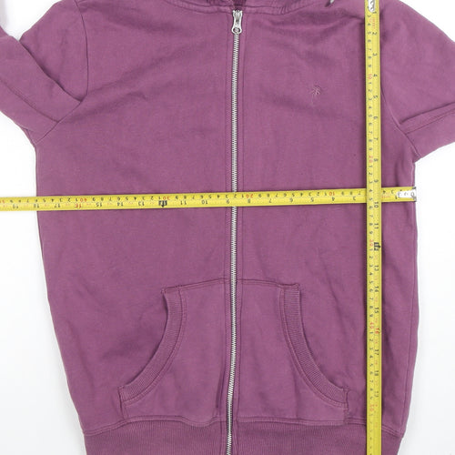 Next Girls Purple Full Zip Hoodie Age 14 Years Cotton Blend Hooded Sweatshirt
