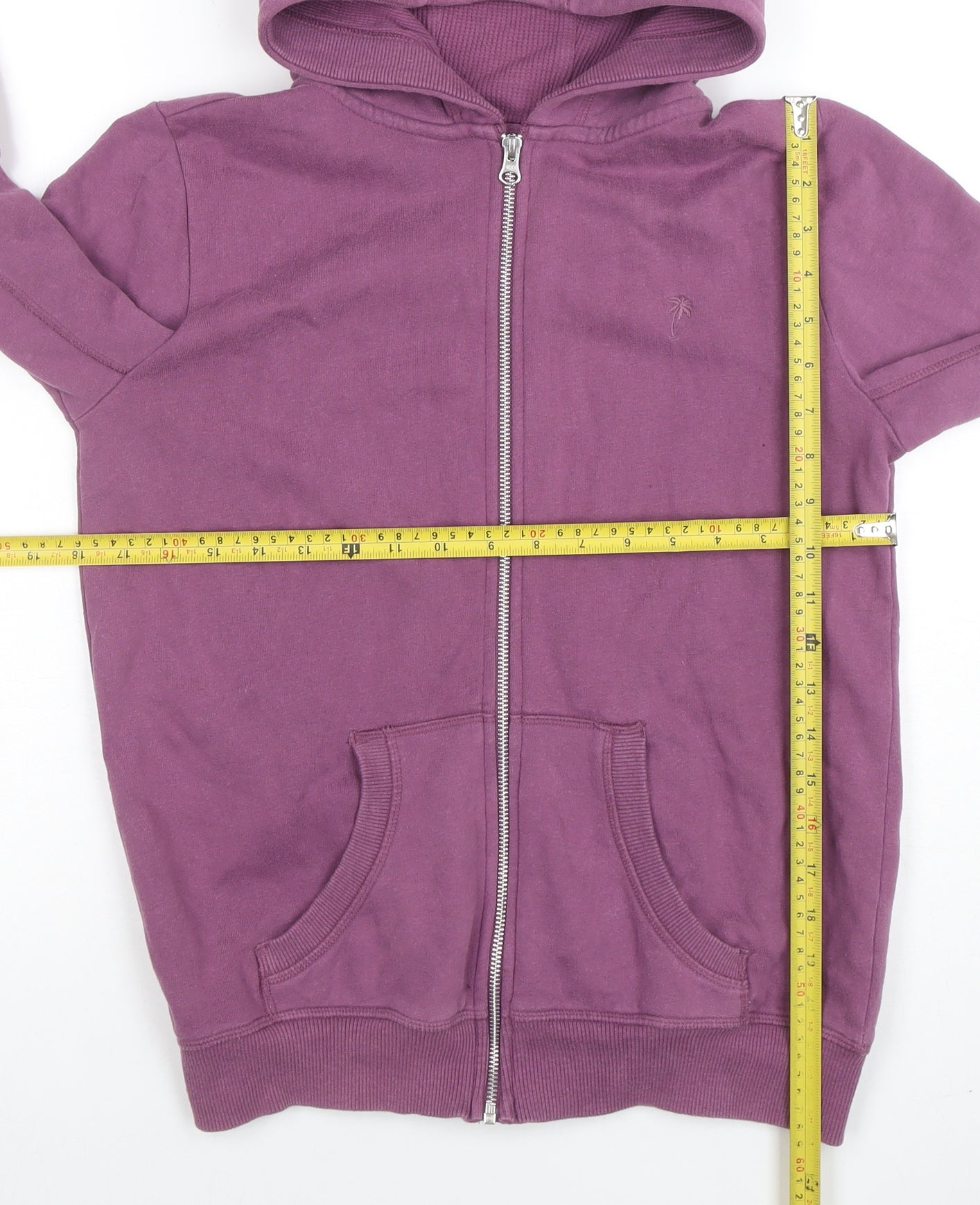 Next Girls Purple Full Zip Hoodie Age 14 Years Cotton Blend Hooded Sweatshirt