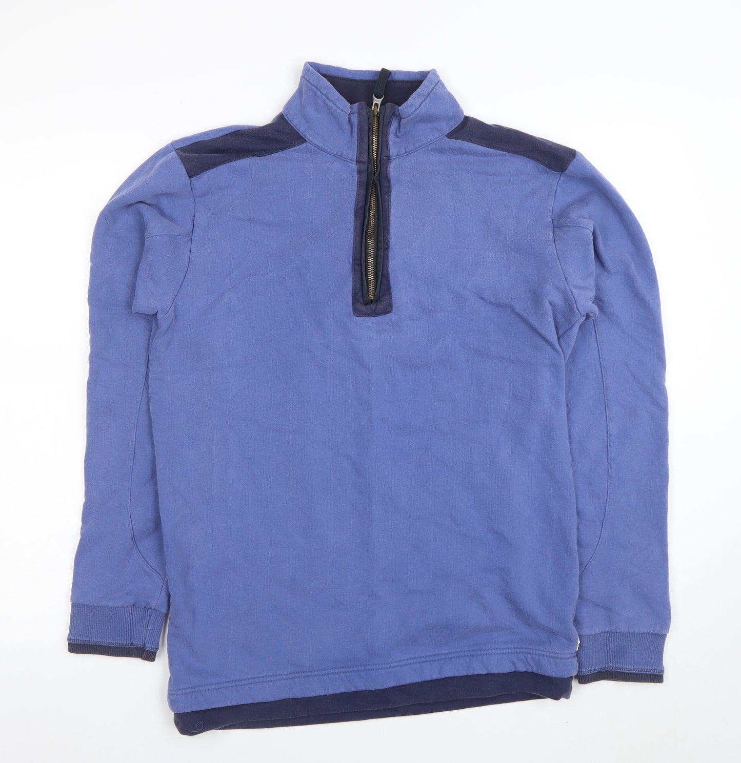 One Earth Men’s Blue 1/4 Zip Organic Cotton Pullover Sweatshirt Size S