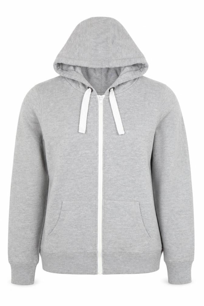 Front view of Vintage Edition Women's Grey Full Zip Hoodie, size 12