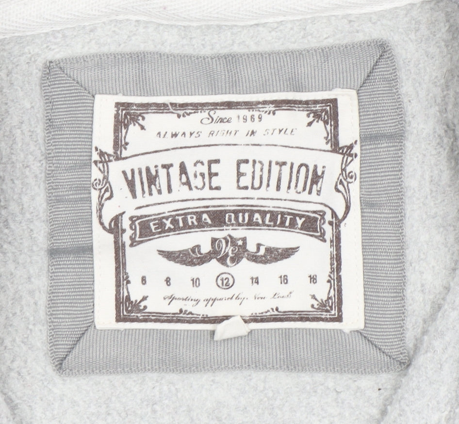 Vintage Edition Women's Grey Full Zip Hoodie Size 12