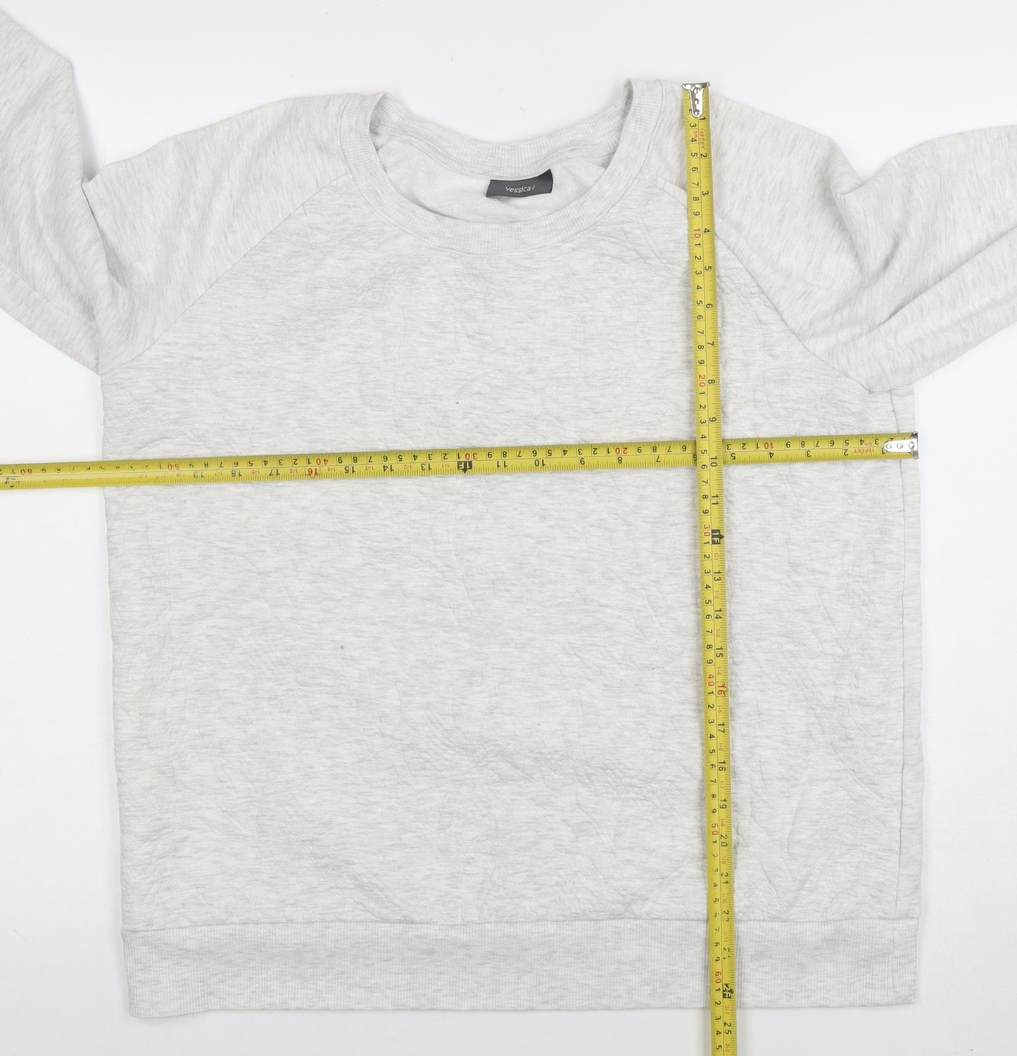 Yessica Women’s Grey Pullover Sweatshirt Size M Cotton Blend